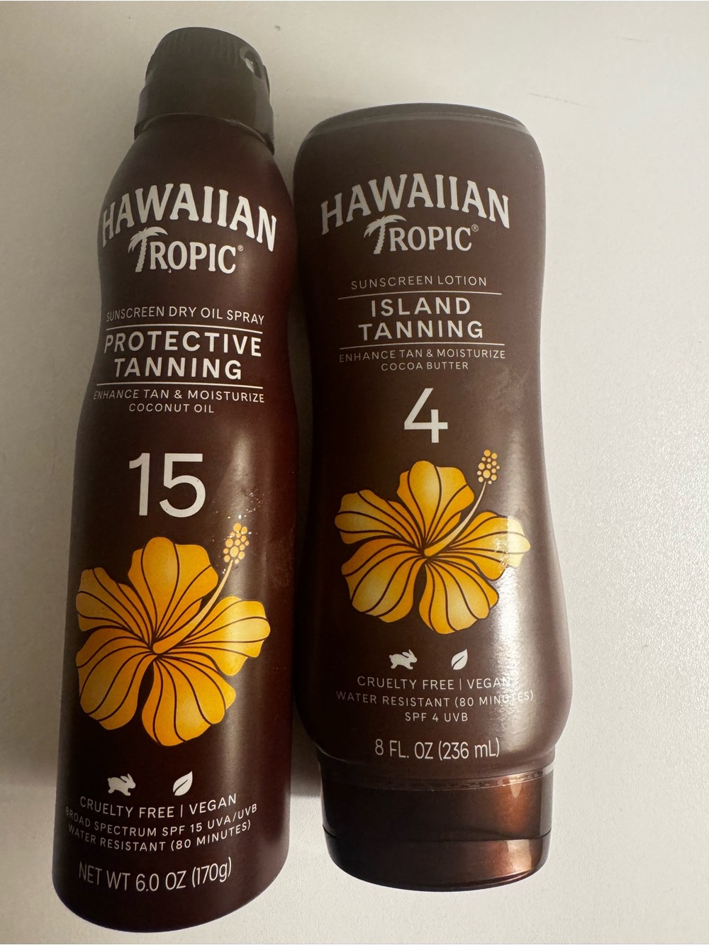 Hawaiian Tropic Protective & Island Tanning Sunscreen Lotion - Set of 2